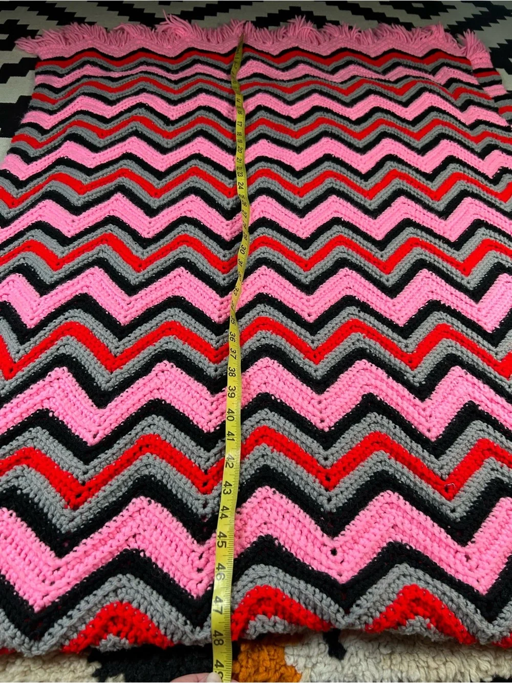 Funky long granny blanket!!